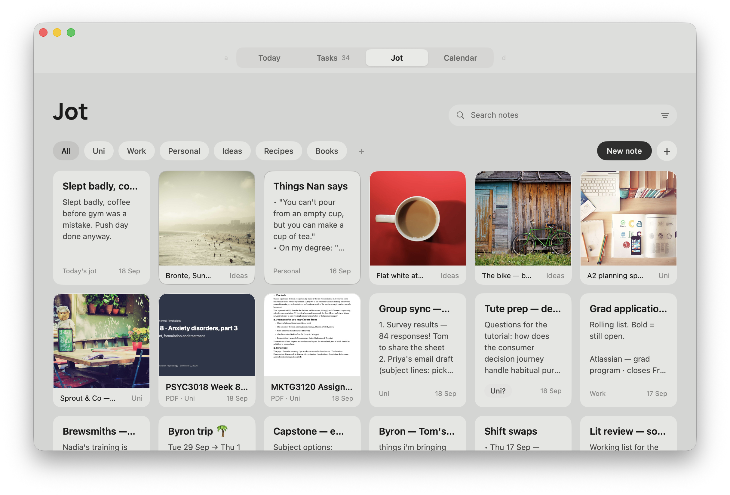 Jot grid
